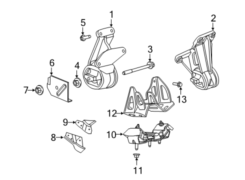 2022 Ram 1500 Automatic Transmission Bracket-Engine Mount Diagram for 68291381AA