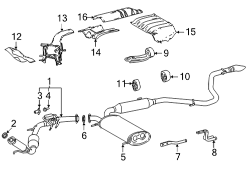 2021 Toyota Sienna Exhaust Components Heat Shield Diagram for 58152-08081