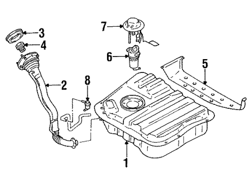 1990 Infiniti M30 Fuel System Components Tank Assy-Fuel Diagram for 17202-F6620