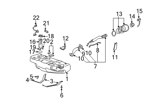 2000 Buick LeSabre Fuel Supply Fuel Pump Assembly Diagram for 25321323