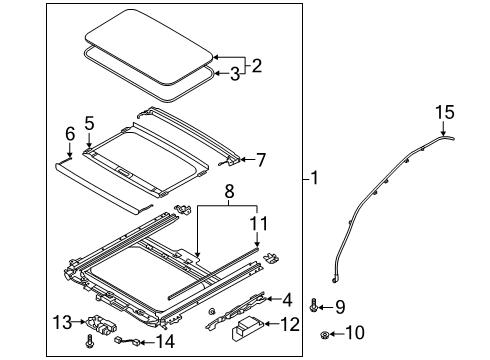2021 Hyundai Venue Sunroof Guide Assembly-SUNROOF R Diagram for 81647J6000