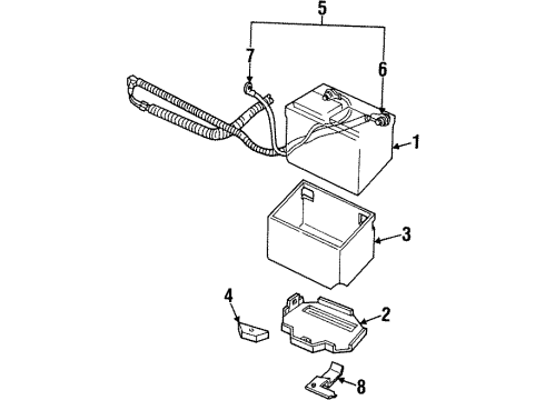 1992 Pontiac Grand Am Battery Cable Asm, Battery Positive(33"Long) Diagram for 12157265