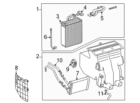 2000 Toyota Camry Air Conditioner Radiator Assy, Air Conditioner Diagram for 87050-06240