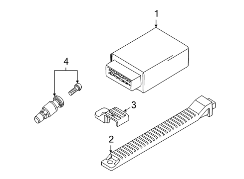 2004 BMW 760i Electrical Components Tire Pressure Sensor Control Module Diagram for 36146769053