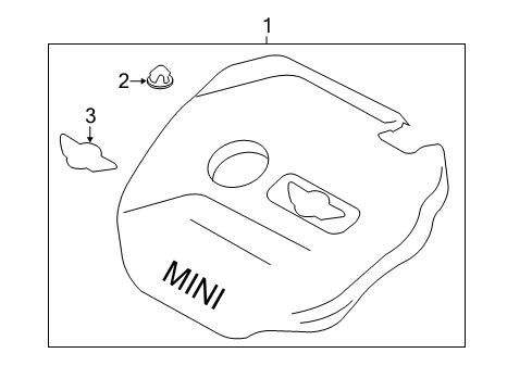 2021 Mini Cooper Engine Appearance Cover HOLDER Diagram for 11789468748