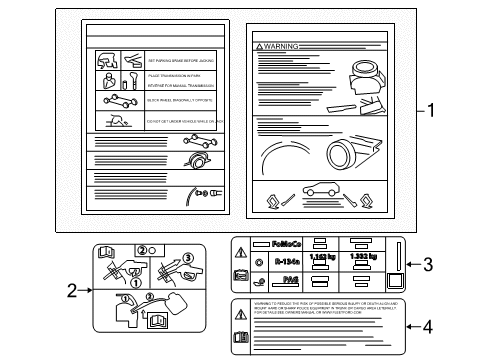 2018 Ford Police Interceptor Utility Information Labels Air Bag Label Diagram for DB5Z-5400014-A