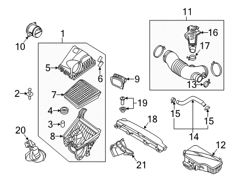 2016 Hyundai Equus Filters Duct-Air "B" Diagram for 28210-3N150