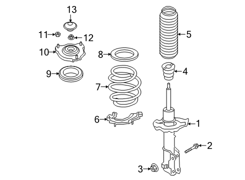 2022 Kia Forte Shocks & Components - Front STRUT ASSY-FR, RH Diagram for 54651M7730