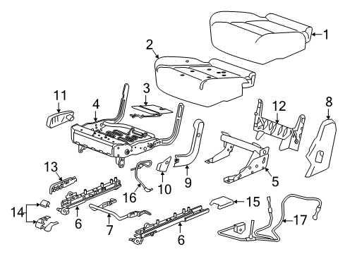 2022 Chevrolet Traverse Rear Seat Components Seat Cushion Pad Diagram for 84431900