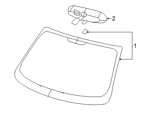 2018 Jeep Renegade Windshield Glass Bezel Diagram for 5VW65LXHAA