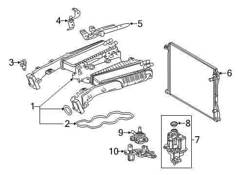 2021 Lexus LS500 Intercooler Tank Assembly, Int Air S Diagram for 17190-70040