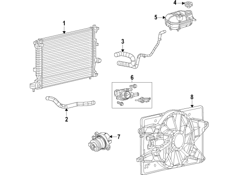 2019 Jeep Renegade Cooling System, Radiator, Water Pump, Cooling Fan Fan MODUL-Radiator Cooling Diagram for 68489476AA