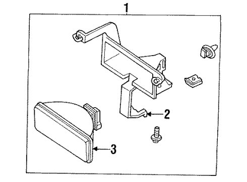 1996 Ford Probe Fog Lamps Fog Lamp Assembly Diagram for F32Z15200A