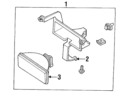 1996 Ford Probe Fog Lamps Fog Lamp Assembly Diagram for F32Z15200C