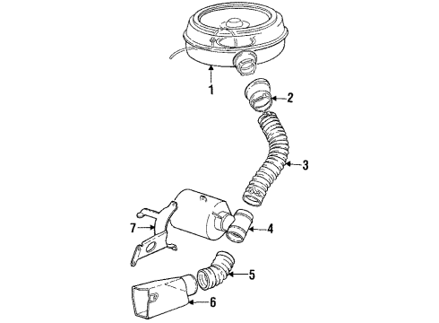 1984 Oldsmobile Cutlass Supreme Air Inlet Duct Asm-Front Air Intake Diagram for 1257795