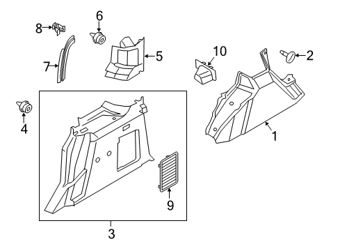 2017 Ford Transit Connect Interior Trim - Side Panel Front Trim Diagram for DT1Z-7431012-BB