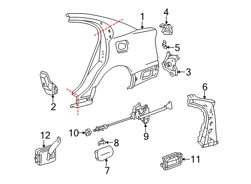 2000 Lexus GS400 Keyless Entry Components Bracket, Luggage Compartment Trim, NO.1 Diagram for 58331-30010