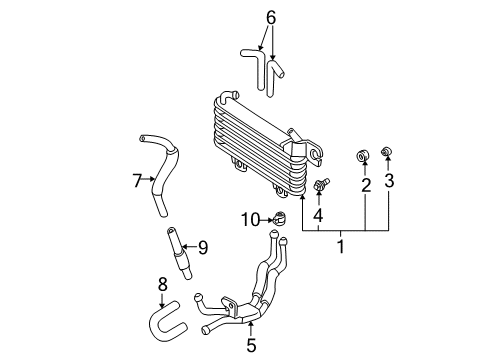 2003 Hyundai Santa Fe Trans Oil Cooler Hose Assembly-Oil Cooling Diagram for 25420-3L290