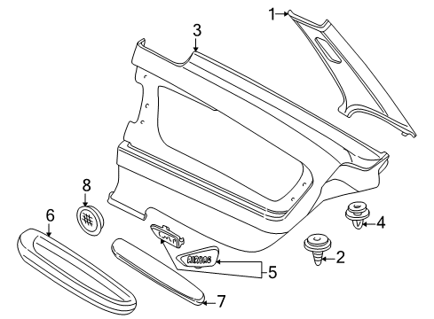 2002 BMW 330Ci Interior Trim - Quarter Panels Covering Column Rear Left Diagram for 51168238971