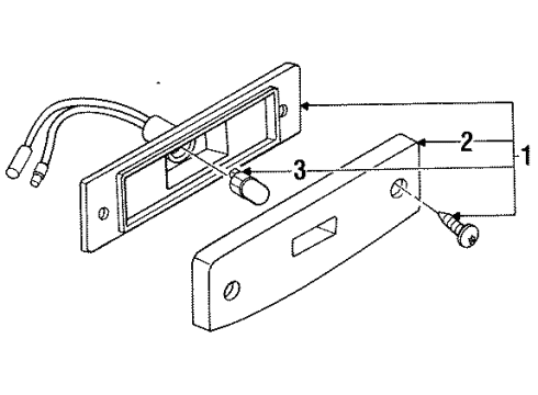 1987 Chevrolet Spectrum Rear Lamps - Side Marker Lamps LENS, Chassis/Body Marker/Hazard Diagram for 94149257