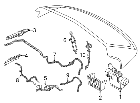 2015 BMW 435i Convertible Top Hydraulic Hose Left Diagram for 54377344459