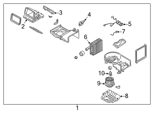 2002 Kia Sedona Switches & Sensors Blower Unit Assembly Diagram for 1K52Y61140A
