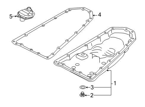 2016 Nissan Altima Automatic Transmission Automatic Transmission Filter W/Oil Pan Gasket Diagram for 31728-1XF03