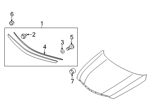 2012 Hyundai Sonata Exterior Trim - Hood Strip-Radiator Grille Diagram for 86357-3S000