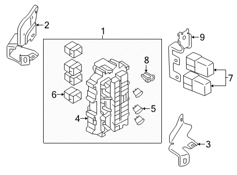 2019 Infiniti Q70L Fuse & Relay Block Assembly-Junction Diagram for 24350-4AN0A