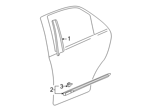2002 Honda Accord Exterior Trim - Rear Door Protector, L. RR. Door *G87P* (DARK EMERALD PEARL) Diagram for 75323-S84-A11ZB