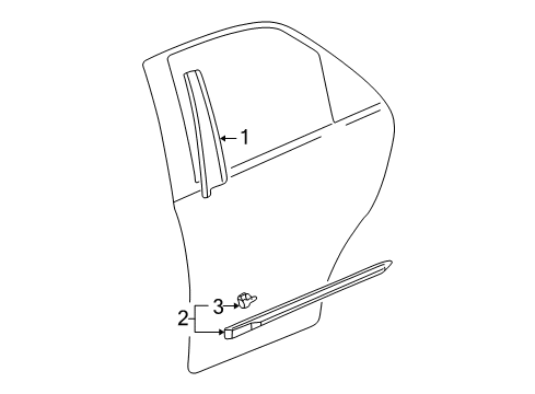 2002 Honda Accord Exterior Trim - Rear Door Protector, R. RR. Door *B92P* (NIGHTHAWK BLACK PEARL) Diagram for 75303-S84-A11ZT