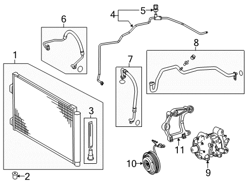 2016 Toyota RAV4 Air Conditioner Condenser Diagram for 88460-0R030