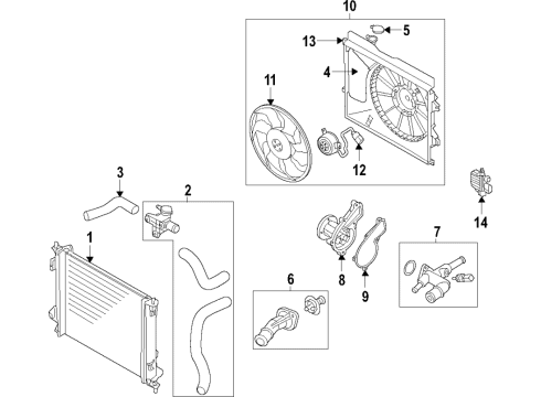 2021 Kia Soul Cooling System, Radiator, Water Pump, Cooling Fan SHROUD-Radiator Diagram for 25350-J3140