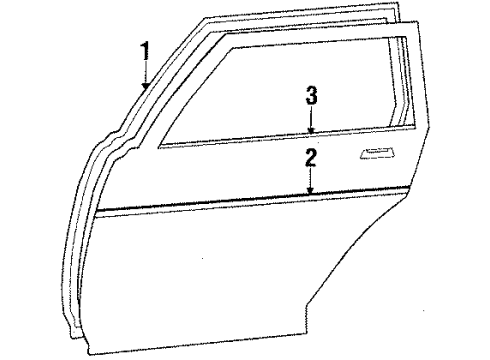 1986 Toyota Camry Rear Door Weatherstrip Diagram for 67871-32030