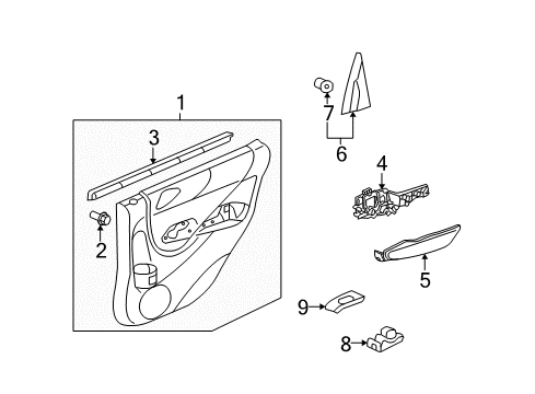 2013 Honda Fit Front Door Garnish, R. RR. Door Quarter (Inner) *NH167L* (GRAPHITE BLACK) Diagram for 72940-TF0-003ZA