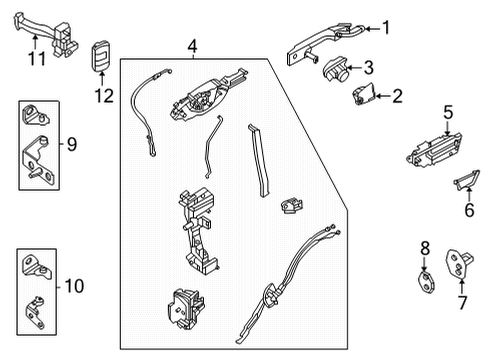 2022 Ford Maverick Lock & Hardware Lock Cylinder Diagram for JX7Z-18168-H