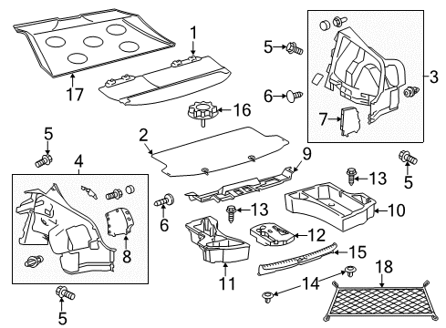 2014 Scion tC Interior Trim - Rear Body Cargo Net Diagram for PT347-21110