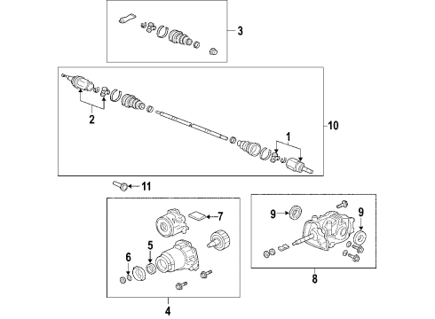 2003 Honda Element Rear Axle, Axle Shafts & Joints, Differential, Drive Axles, Propeller Shaft O-Ring (25X2.6) Diagram for 91303-P6R-003