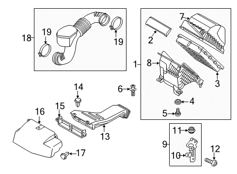 2018 Hyundai Santa Fe Sport Filters Cleaner Assembly-Air Diagram for 28110-C6100