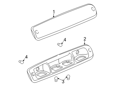 2003 GMC Sierra 2500 High Mount Lamps High Mount Lamp Diagram for 19169016