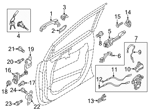 2021 Kia Sedona Front Door Power Window Unit Assembly Diagram for 93571A9EC0