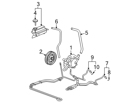 2007 Buick LaCrosse P/S Pump & Hoses, Steering Gear & Linkage Pressure Hose Diagram for 15787648