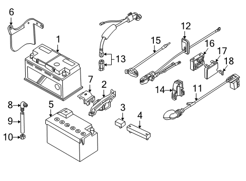 2004 BMW 330Ci Battery Plus Pole Battery Cable Diagram for 61128373945