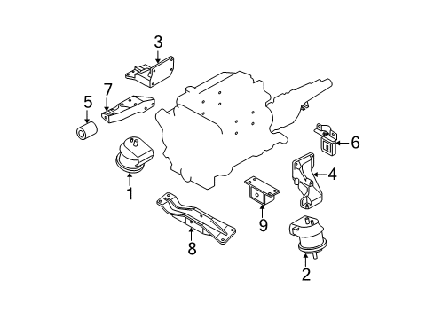 2005 Infiniti G35 Engine & Trans Mounting Bracket-Engine Mounting, Rh Diagram for 11232-AF801