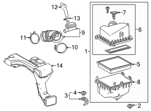 2022 Lexus NX250 Air Intake INLET ASSY, AIR CLEA Diagram for 17750-24010