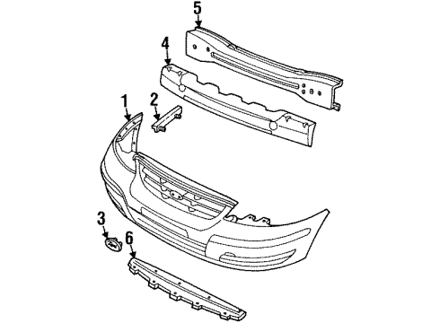 1999 Ford Windstar Front Bumper License Bracket Diagram for XF2Z-17A385-AAA