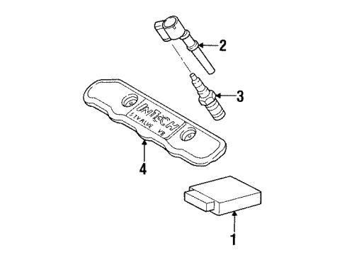 1998 Lincoln Continental Ignition System Cable Set Diagram for F7PZ-12259-GA