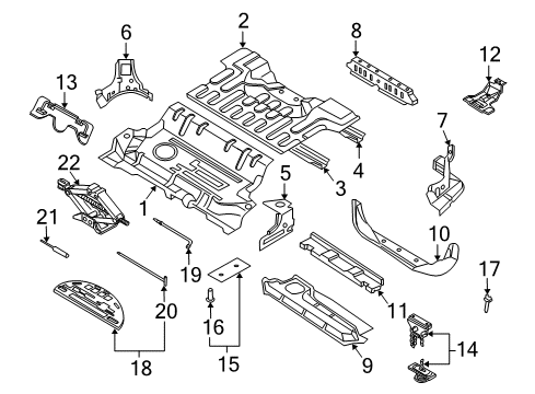 2004 Nissan Xterra Rear Body & Floor Wrench-Wheel Nut Diagram for 99545-8B400