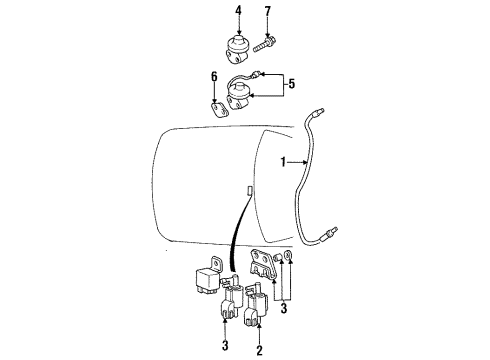 1994 Hyundai Scoupe Emission Components Sensor Assembly-Oxygen Diagram for 39210-22115