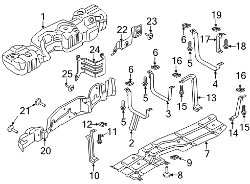 2018 Ford F-350 Super Duty Fuel Supply Rear Bracket Diagram for HC3Z-9046-C